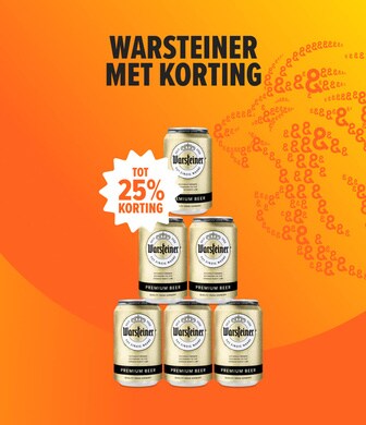 Warsteiner met korting. tot 25% korting.